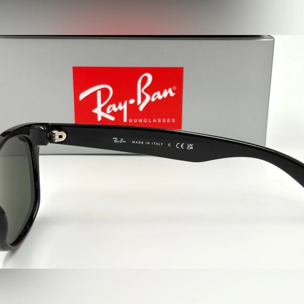 Black Ray Ban Sunglasses RB2132 New Version Unisex Fit Rectangle G-15 Lens - Picture 8 of 11
